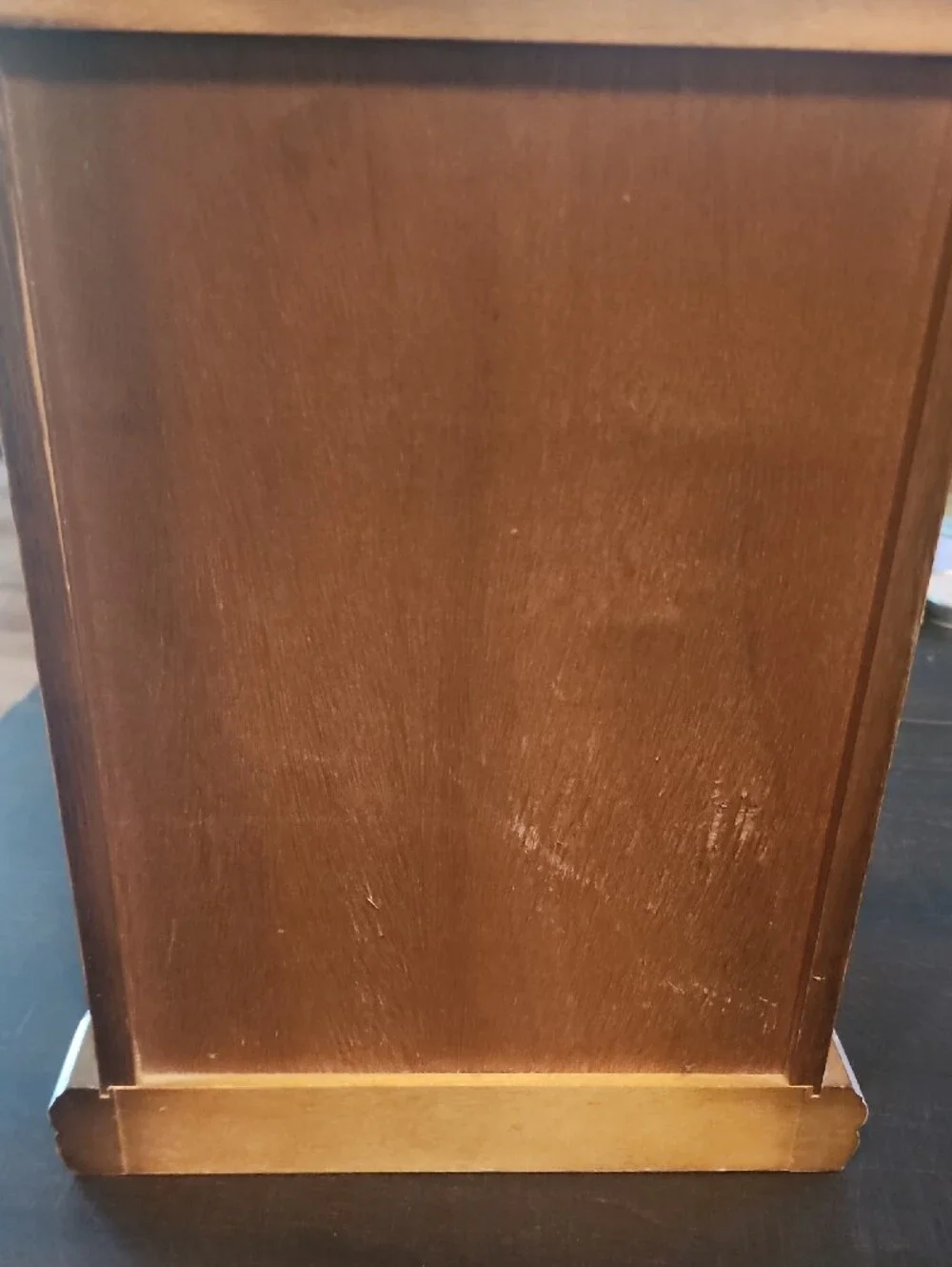 Wooden Floral Glass Jewelry Cabinet - Honey Oak